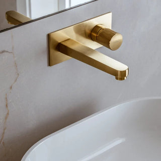 Omnires CONTOUR /  basin mixer for concealed installation / Brushed gold / on the wall