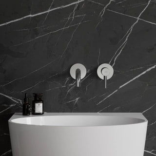 Omnires Y / basin mixer for concealed installation / Chrome / on the black wall