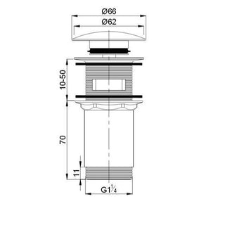 Drain valve for wash basins / gold / betono 