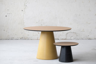 Exclusive design dining table. Concrete table base. Oak Veneer tabletop 9