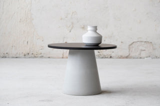 Concrete coffee side table, Black MDF table top
