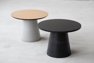 Concrete coffee side table, Oak veneer table top 5