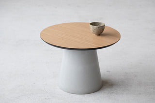 Concrete coffee side table, Oak veneer table top 2