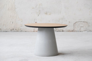Concrete coffee side table, Oak veneer table top 4